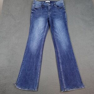 BKE Payton Jeans Womens 29x35.5 Blue Mid Rise Bootcut Stretch Denim Distressed